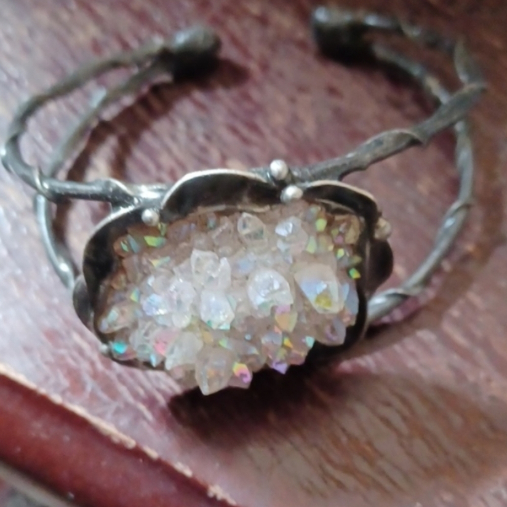 Angel aura adjustable bangle bracelet